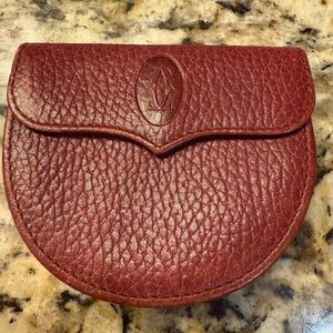 Cartier Burgundy Leather Pouch